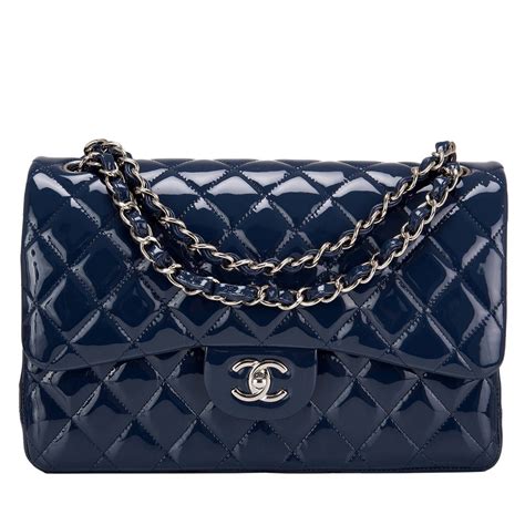 chanel classic flap bag dark blue